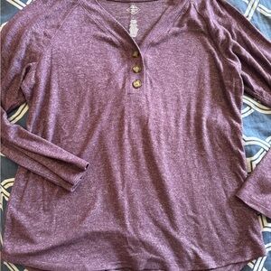 Women's Purple Henley Top